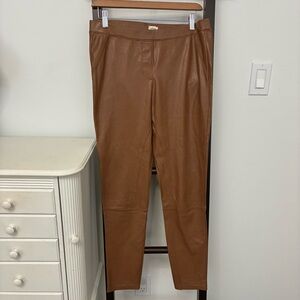 Wilfred Tan faux-Leather pants from aritzia. EUC. Almost new! Pull on/Stretchy